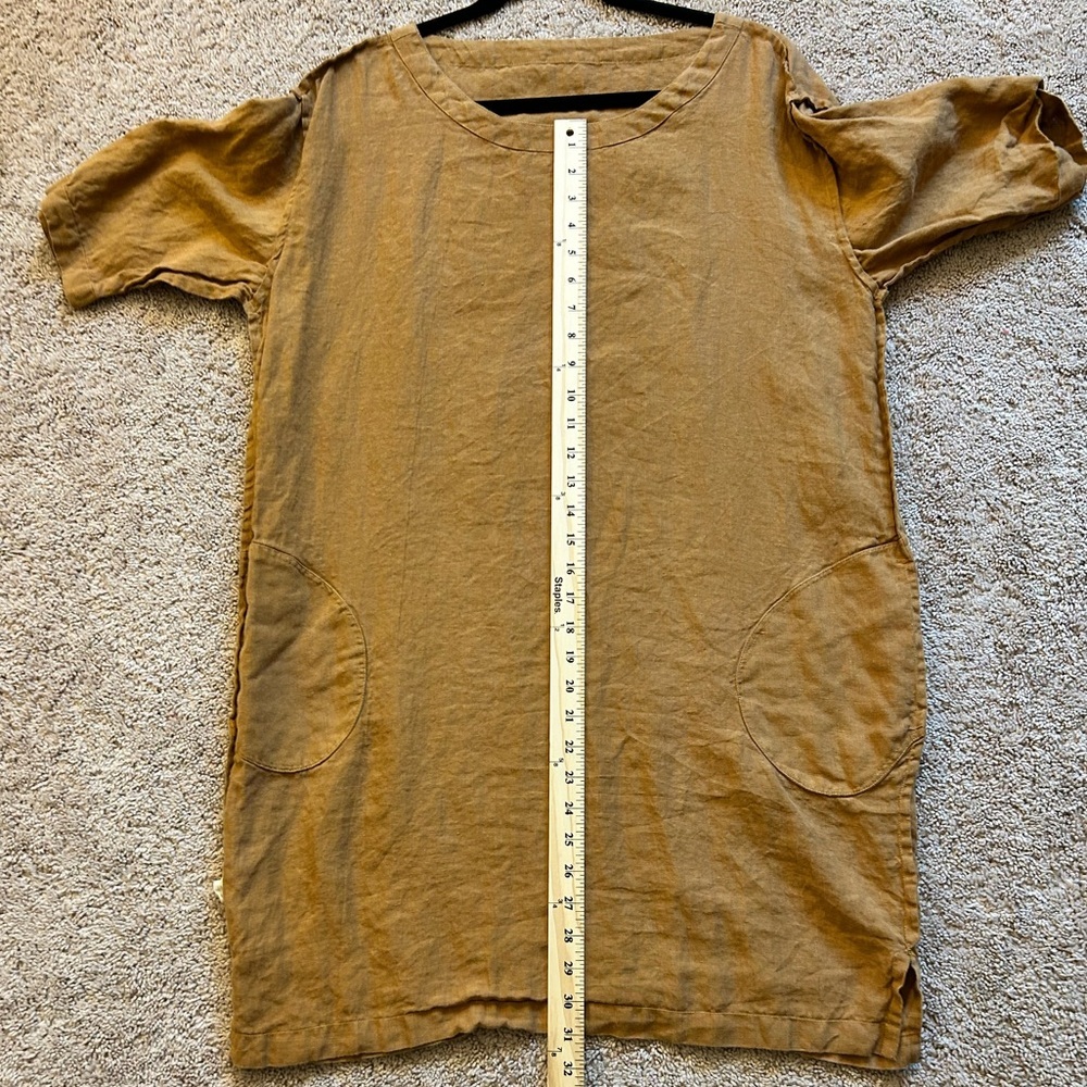 Ethically sourced women owned small business European linen rust dress Large - Picture 8 of 10